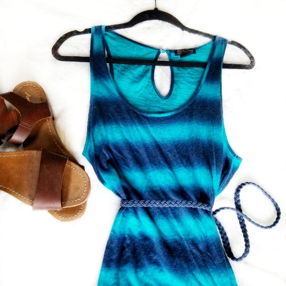 Lucky Brand Blue Strip Maxi Dress  Medium - Picture 3 of 5